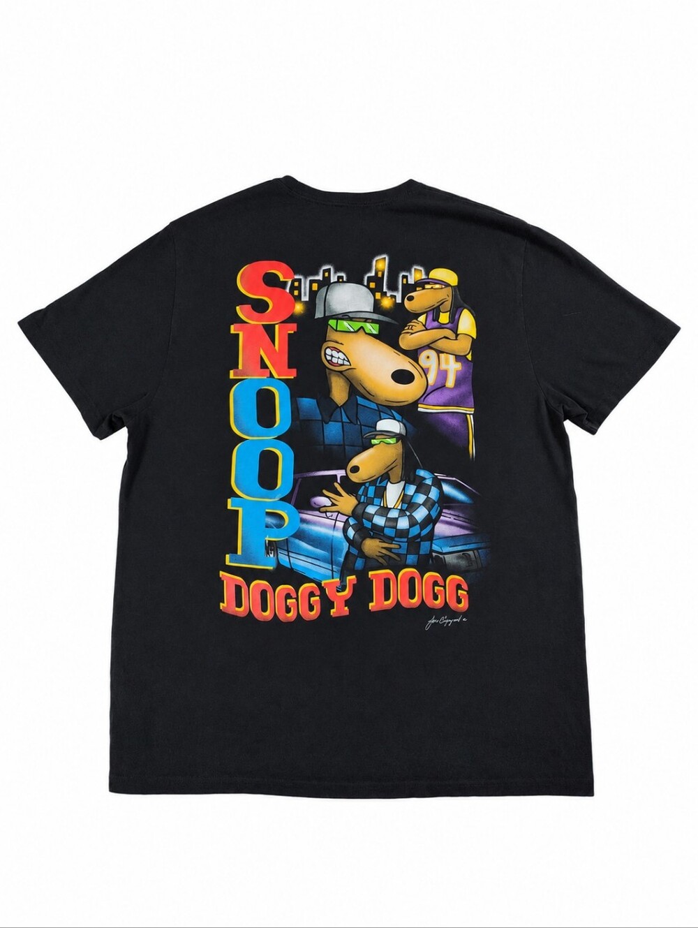 Old Navy Snoop Dogg Graphic T Shirt Men's XL Black Rap Hip Hop Double Sided